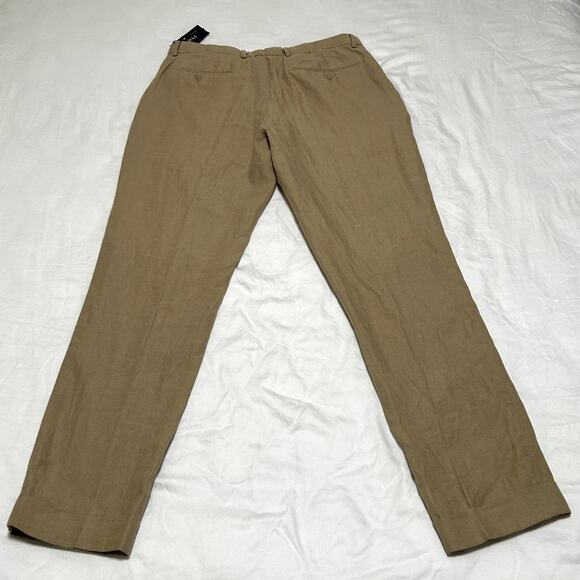 Polo Ralph Lauren Classics Mens Linen Suit Trousers Pants Coastal Beige 36x32 - Picture 2 of 6